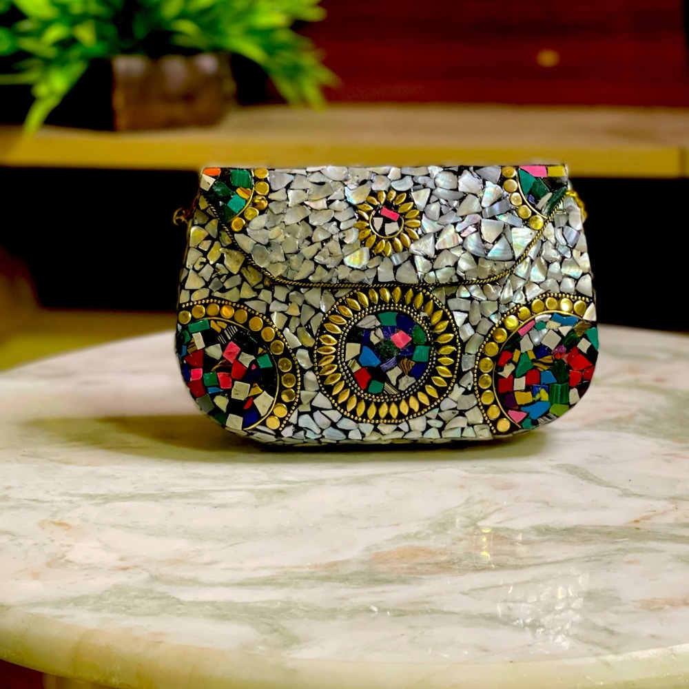 Beautiful Handcrafted Bohemian Jeweled clutch/crossbody